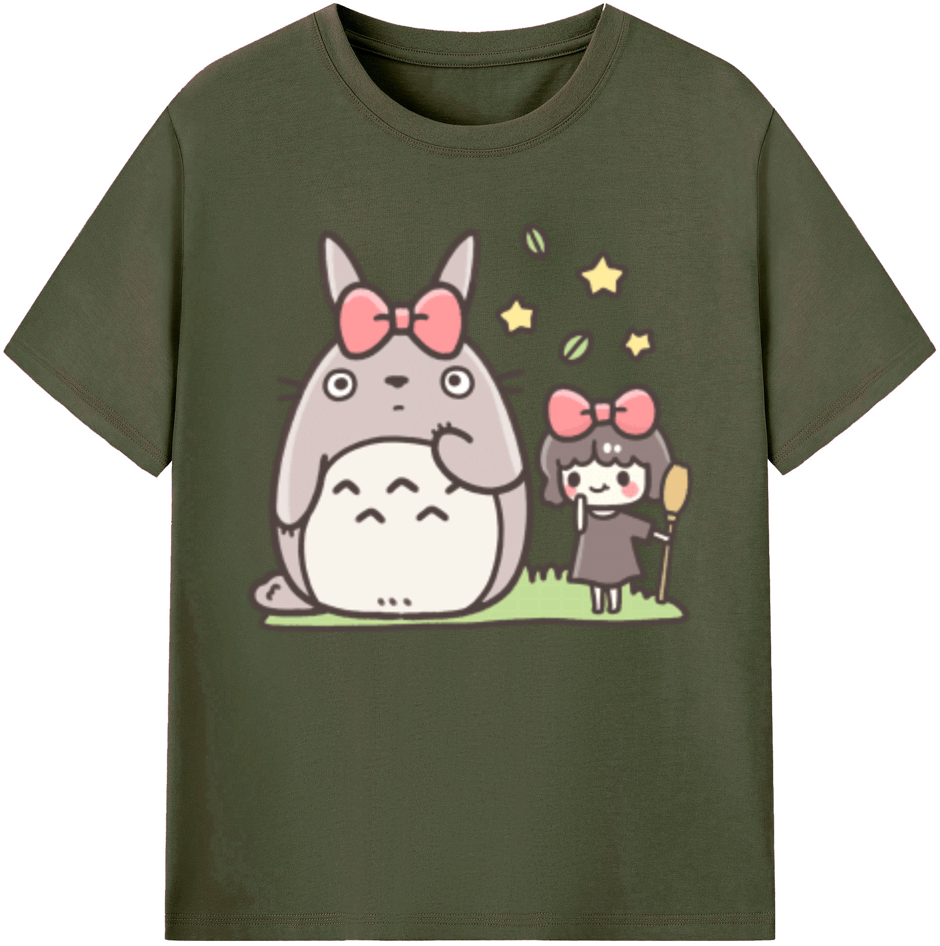 （画像用） となりのトトロ 草壁メイ 草壁サツキ My Neighbor Totoro Satsuki Kusakabe Mei Kusakabe 綿100％ メンズ半袖Tシャツ｜肌触りやわらか＆通気性